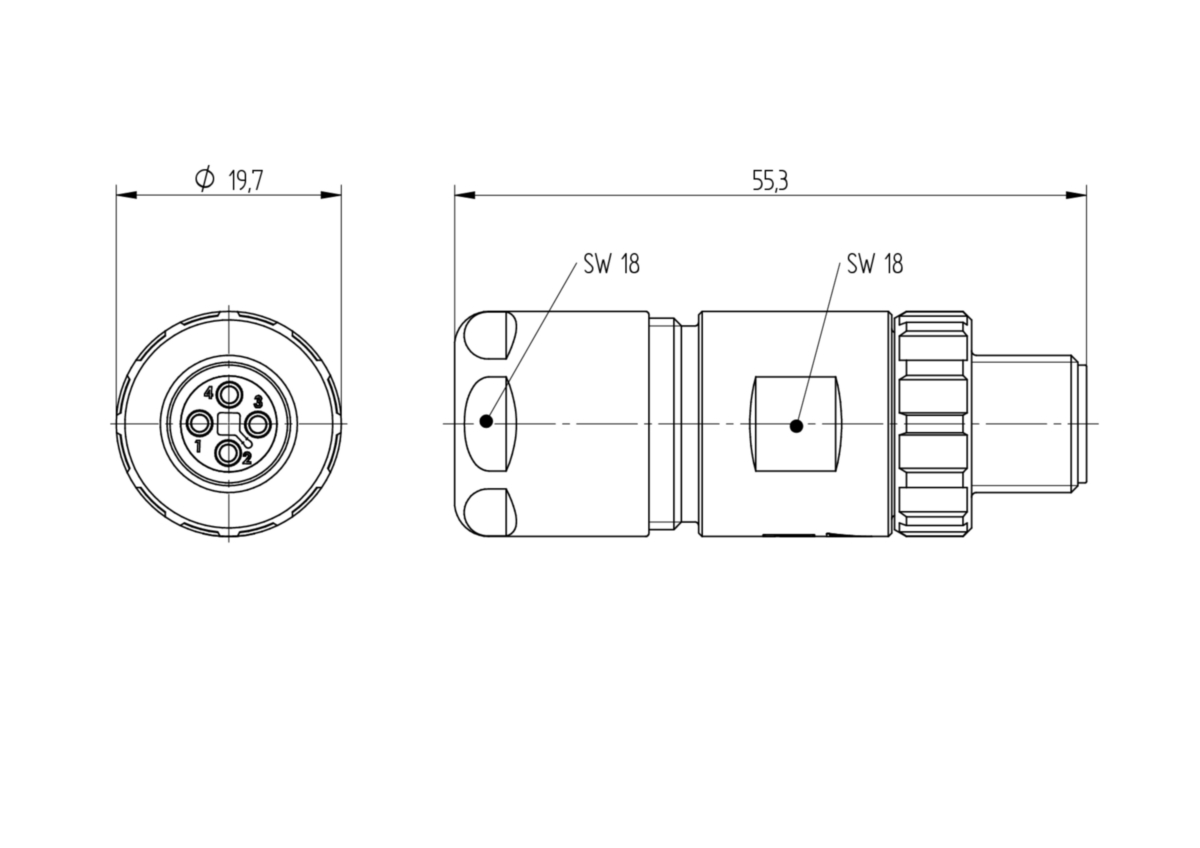 M12 Power Field Attachable Connector