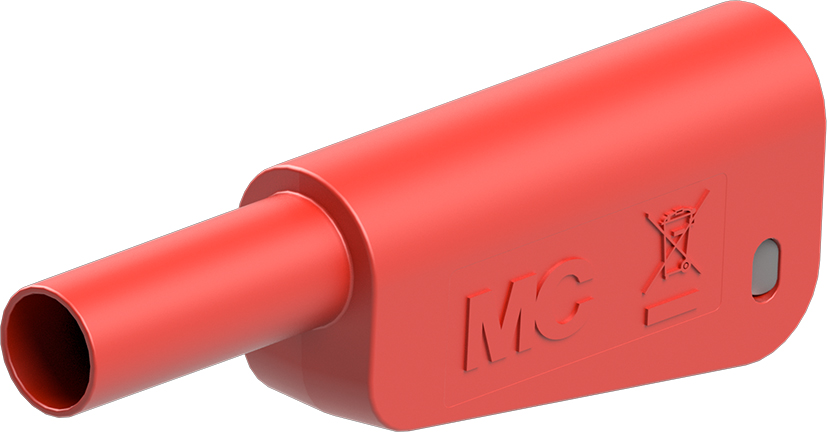 4 mm plug complete red - SLM-4N-46 red