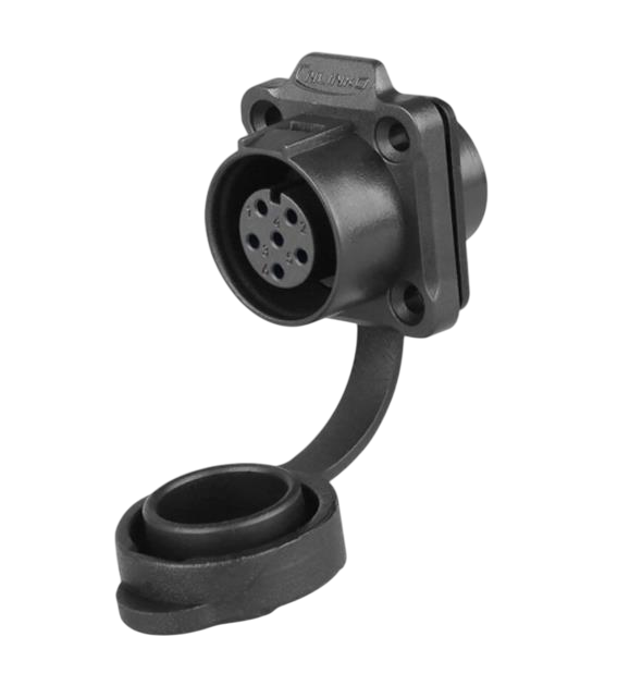 LP12 6-pin female Chassis 4 hole Quick lock IP67/IP68 plastic