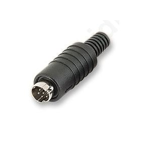 Mini-Din mannelijk, rechte, knikbeveiliging, soldeeraansluitingen