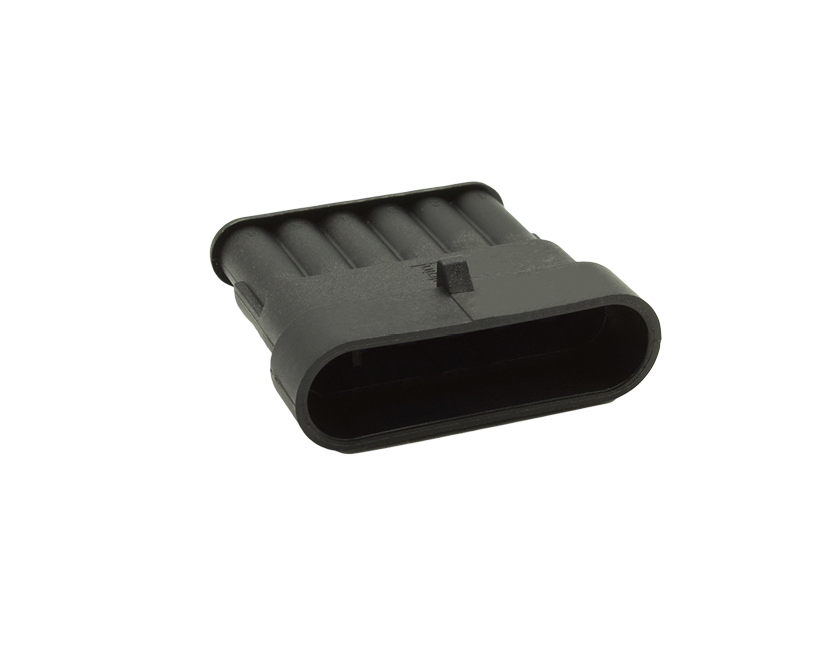 6 Contacts Male Automotive Rectangular Black Connector