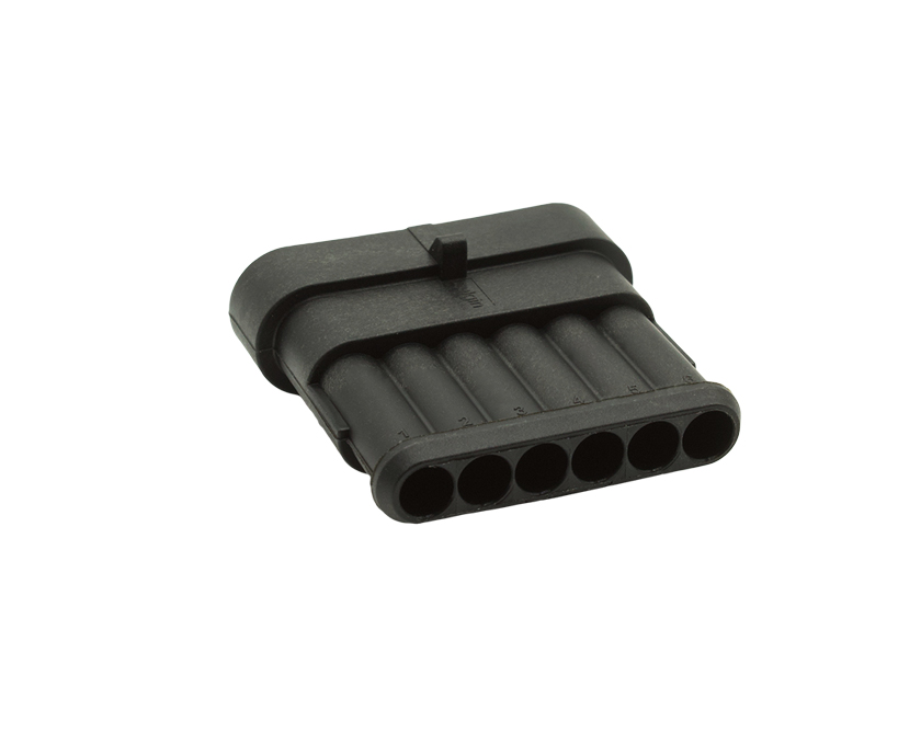 6 Contacts Male Automotive Rectangular Black Connector