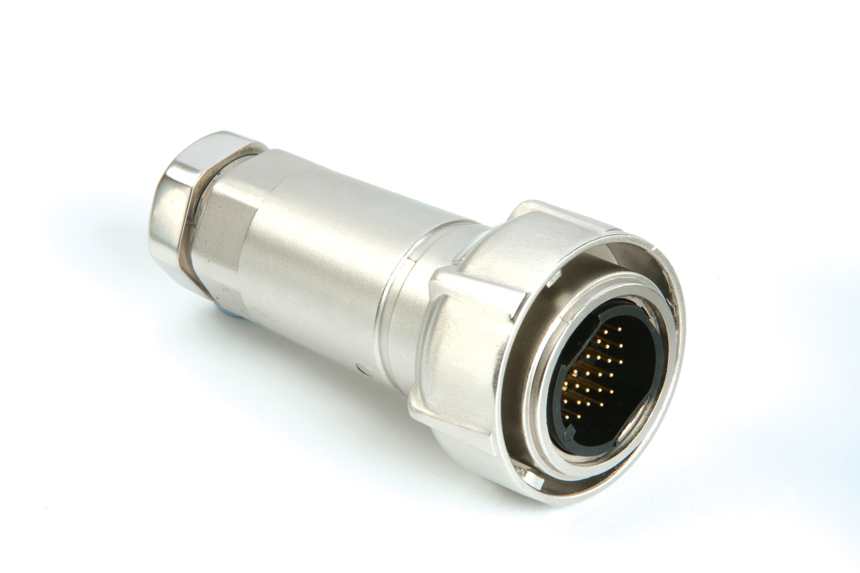 PXM7010 Series 32 Contact Plug Crimp/Solder Termination (contacts available separately) 9mm-11mm Cable (Black Gland) Metal Body With Braid Termination