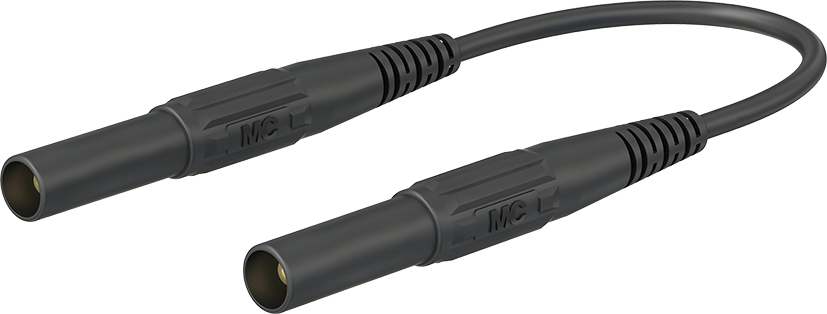 4 mm safety test lead 200 cm black - XMF-418 black