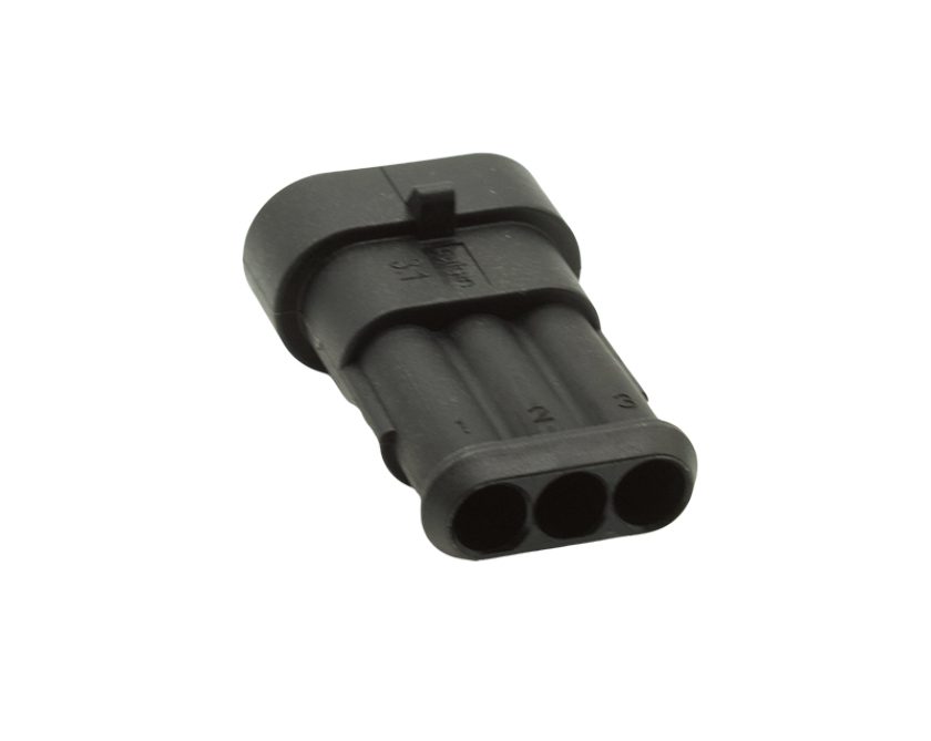 3 Contacts Male Automotive Rectangular Black Connector