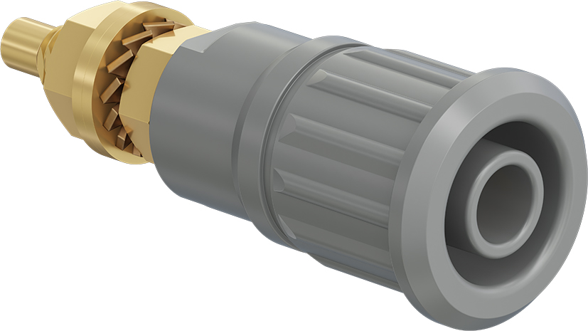 4 mm safety socket grey - SEB4-G grey