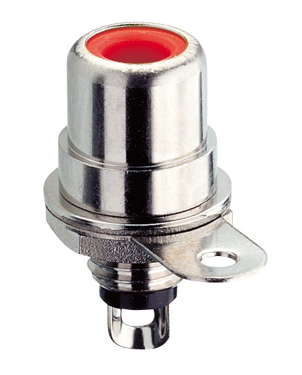 RCA chassis socket, with solder eyes, for front side mounting