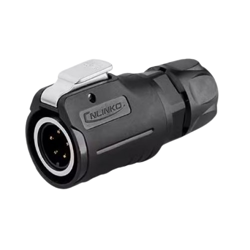 LP16 5pin male plug Quick lock IP67 plastic+metal