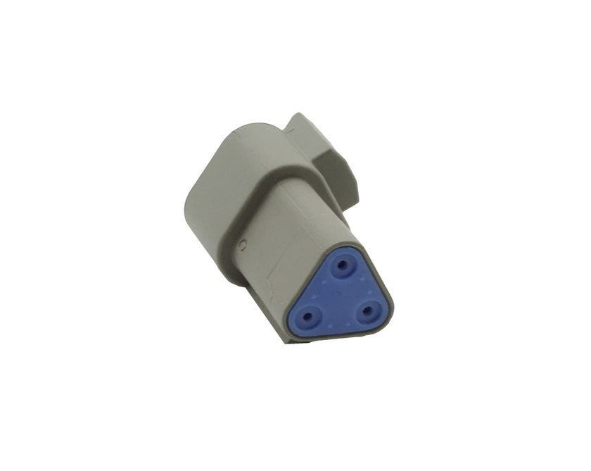 3 Contacts Female Standard Rectangular Grey Connector