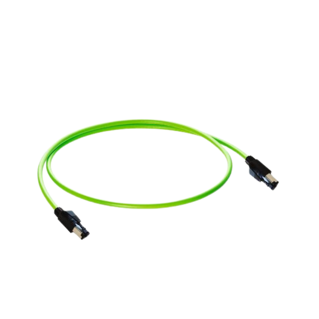 RJ45 Fast ethernet CAT5E Double-ended cordset Green Pur cable.png