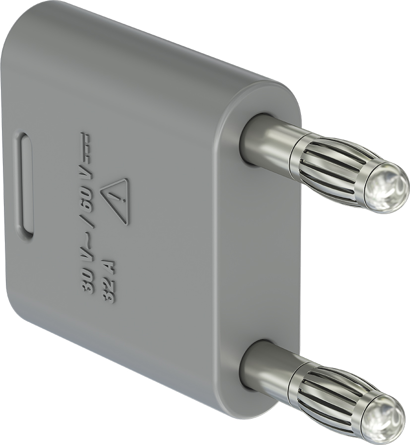 4mm insulated connecting plug grey - KS2-4N-19 grey