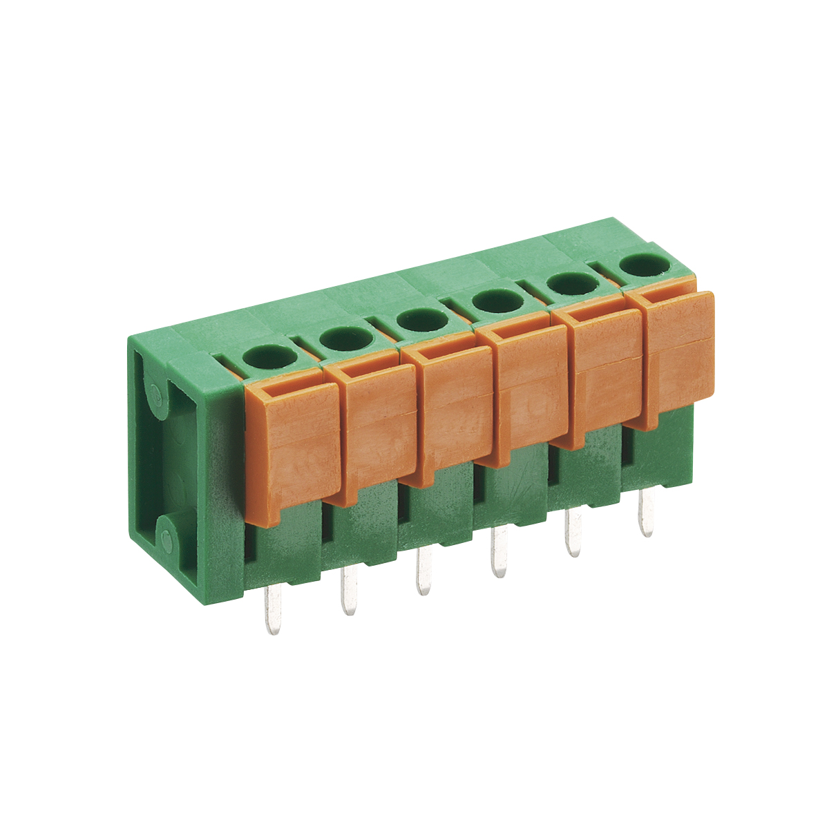 Spring terminal block, upright contact distance 5.08 mm