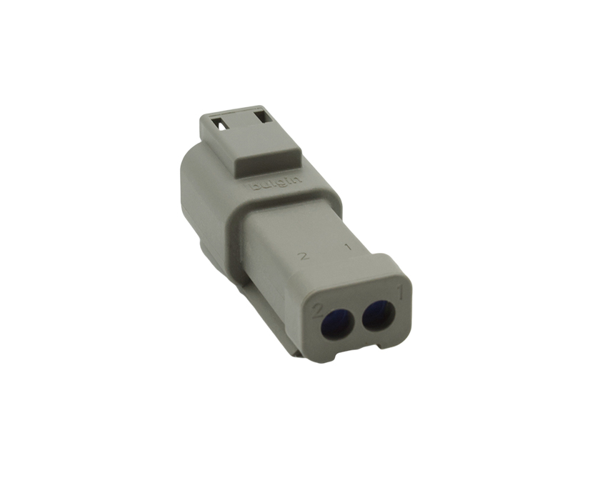 2 Contacts Female Standard Rectangular Grey Connector - PEC