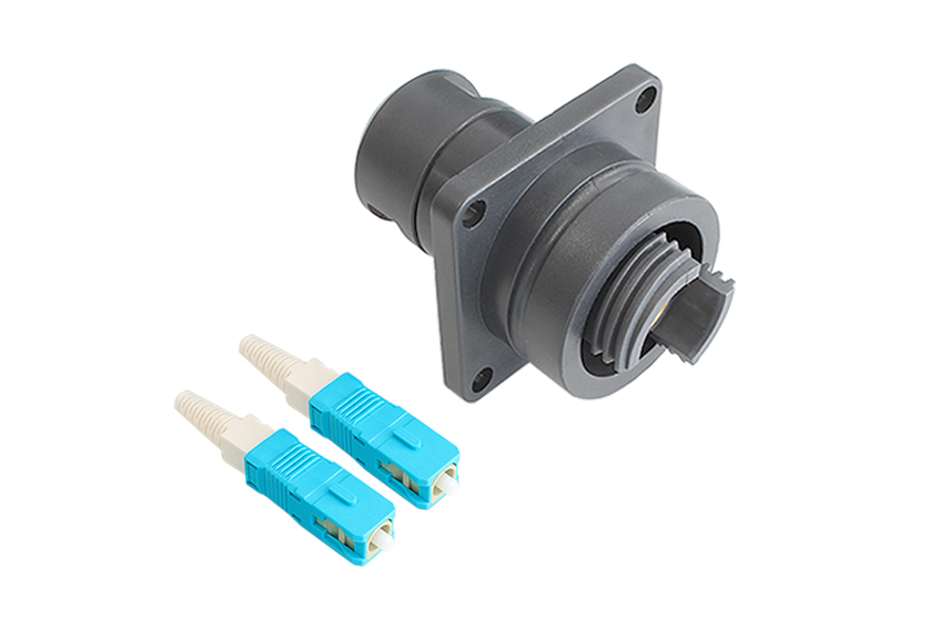 2 Channel Flange Mount to SC Connector Cable Assembly
