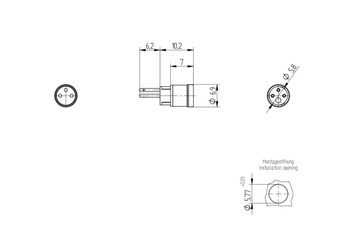M8 Insert Sensor/Actuator Receptacle Connector