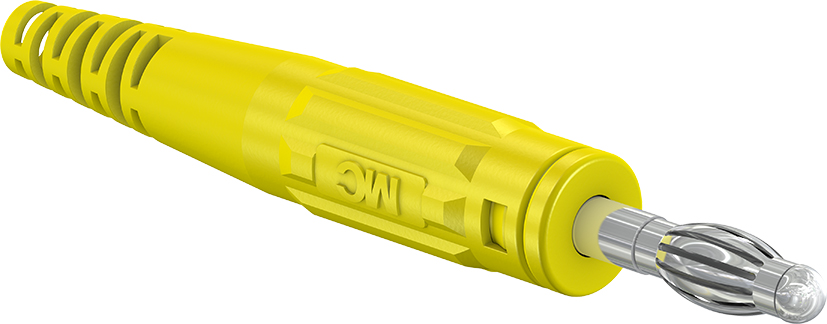 4 mm in-line plug yellow - L-409 yellow