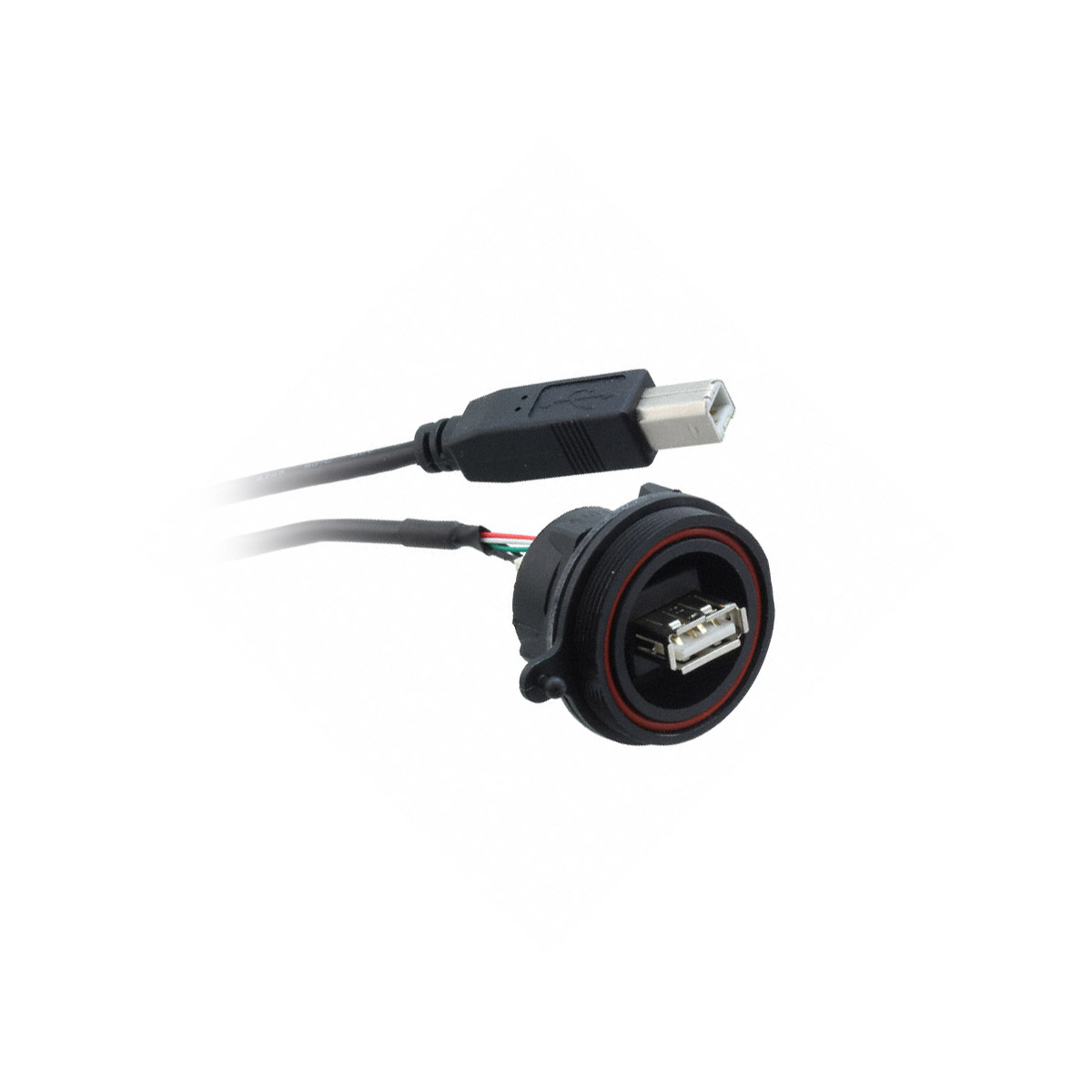 Cable PX0844 Series Sealed A Socket Front of Panel to Standard B Plug 0.5M Cable