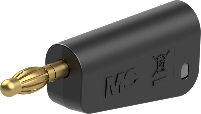 4 mm plug complete black - LQ-4A-30 black