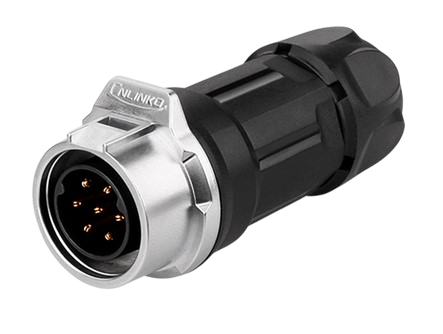 LP16 7pin Male IN-line receptacle Quick lock IP67 plastic+metal plug