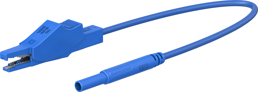 2 mm safety clip lead 100 cm blue - XALF blue