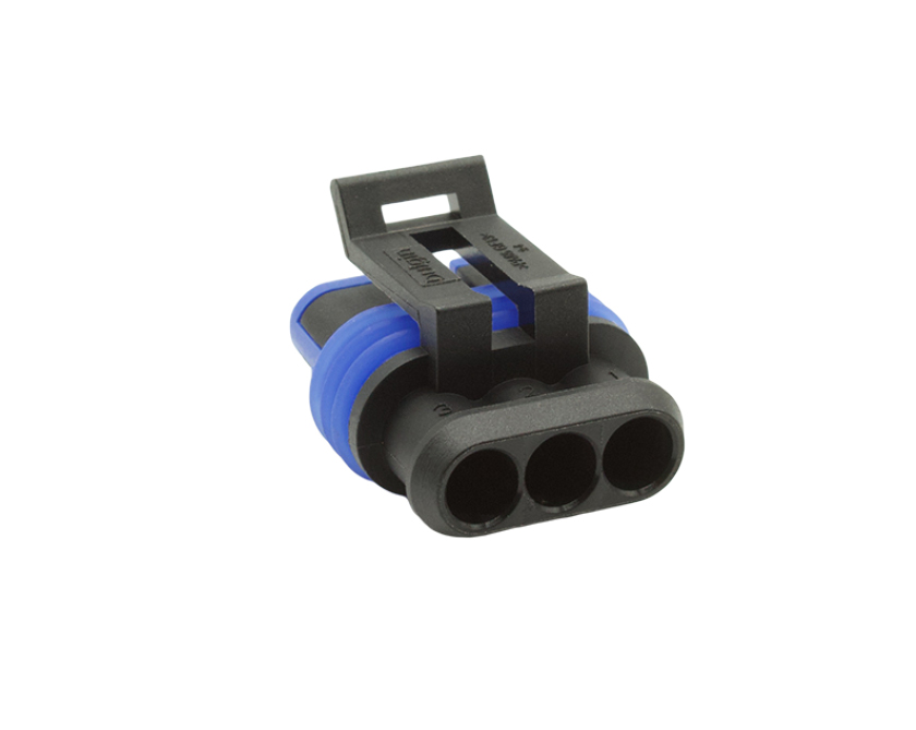 3 Contacts Female Automotive Rectangular Black Connector