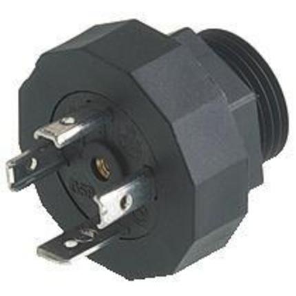 DIN Klepconnector, Form A, Receptacle, 3+Ground