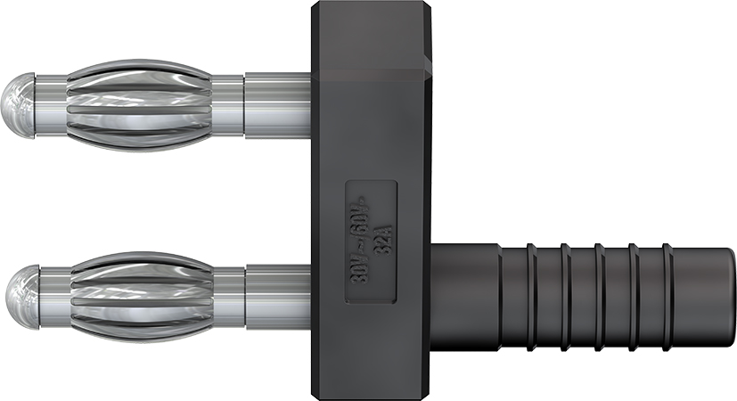 4 mm connecting plug black - KS4-14LA/N black