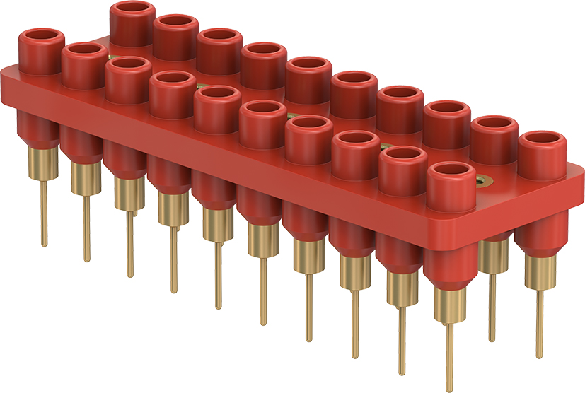 2 mm 20-pole socket strip red - BL2-12/20-0,65 red