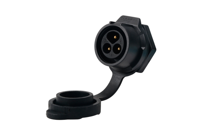 LP16 3pin male Chassis single hole Quick lock IP67/IP68 plastic