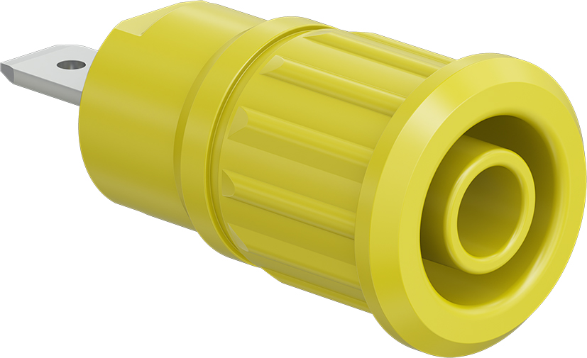 4 mm safety socket yellow - SEB4-F/N yellow