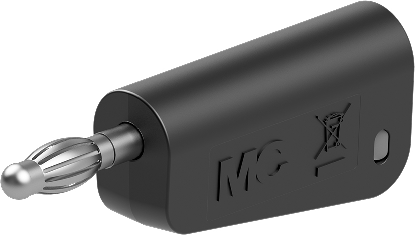 4 mm plug complete black - LM-4N-30 black