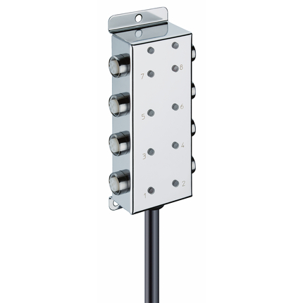 ASB, 8 ports, LED, stainless steel housing, side connections