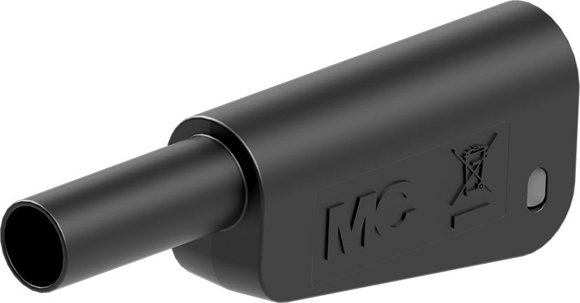 4 mm plug complete black - SLM-4A-46 black