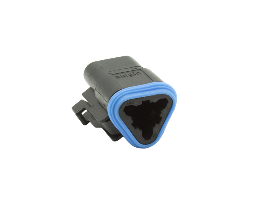 3 Contacts Male Standard Rectangular Black Connector