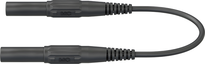 4 mm safety test lead 200 cm black - XMF-418 black