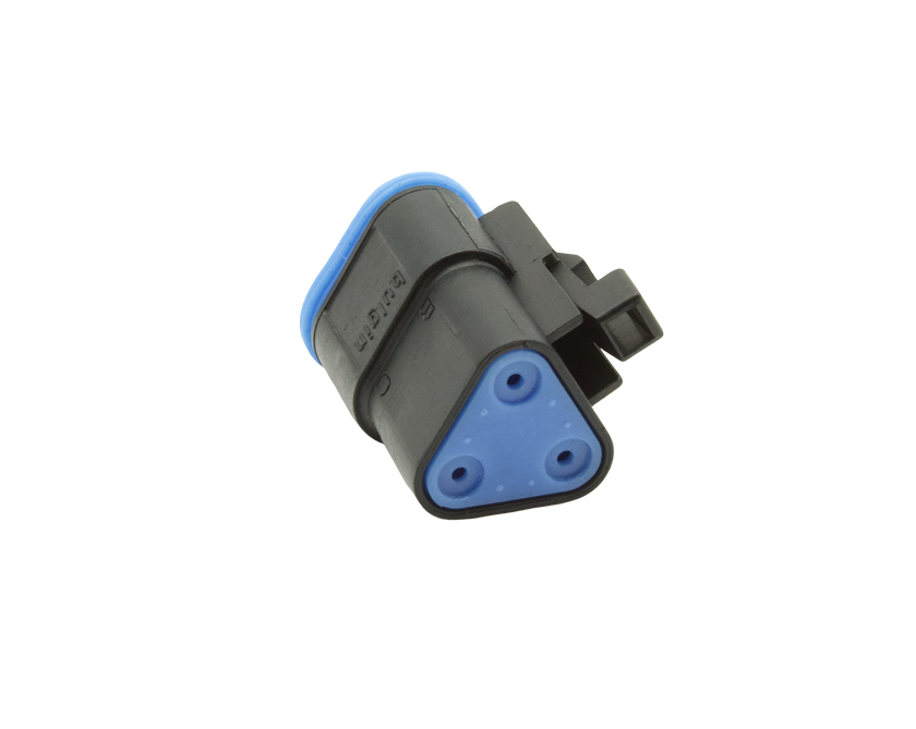 3 Contacts Male Standard Rectangular Black Connector