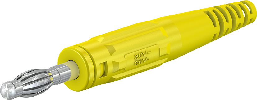 4 mm in-line plug yellow - L-409 yellow