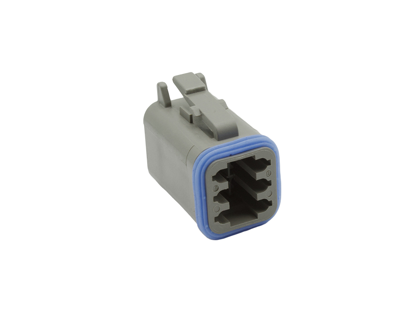 6 Contacts Male Standard Rectangular Grey Connector
