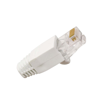 RJ45 Cat.6 pass-through UTP plug 8P8C with anti-kink boot