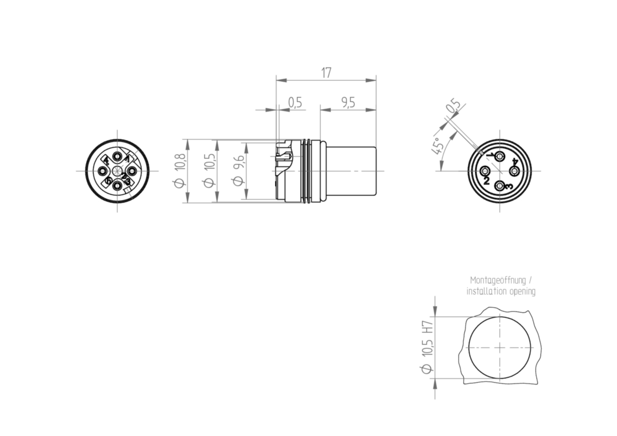 Fast Ethernet Cat5e Data Receptacle Connector