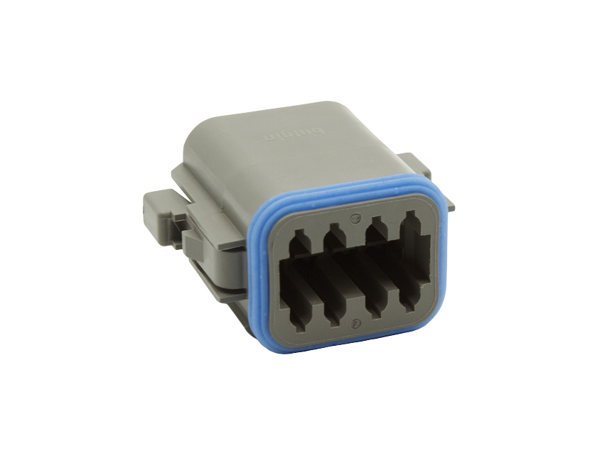 8 Contacts Male Standard Rectangular Grey Connector
