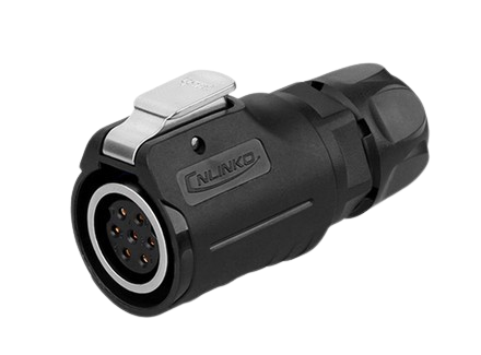 LP16 7-polige vrouwelijke stekker Snelle vergrendeling IP67 plastic+metaal