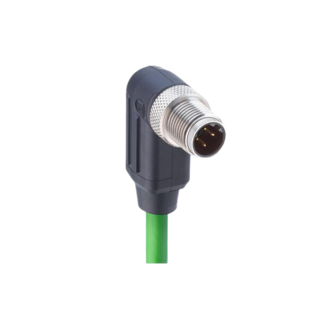 M12 D-Coded Fast ethernet CAT5E Single-ended cordset Male right angled.png