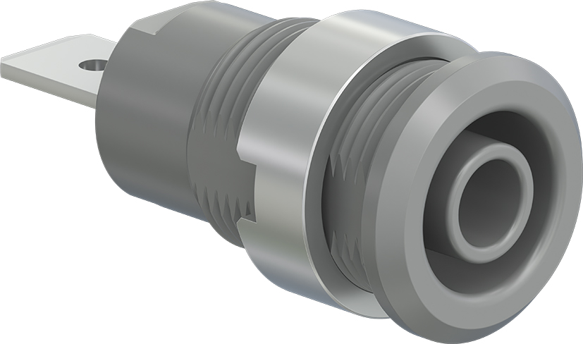 4 mm safety socket gray - SLB4-F6,3/N-X gray