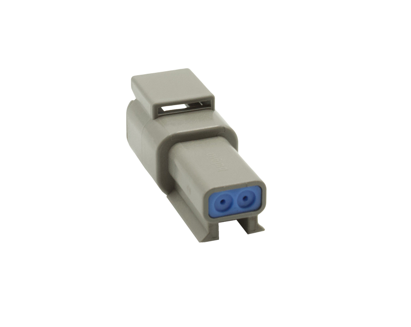 2 Contacts Female Standard Rectangular Grey Connector