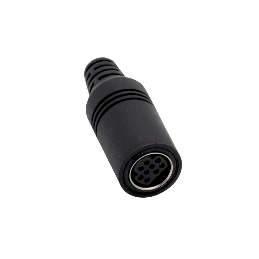 Miniature socket, 9P straight version, with bend protection and solder terminals