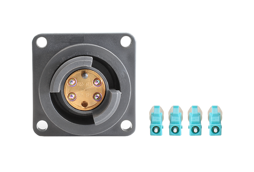 4 Channel Flange Mount to LC Connector Cable Assembly