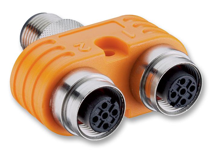 T-connector incl. mounting hole, M12 M/F/F