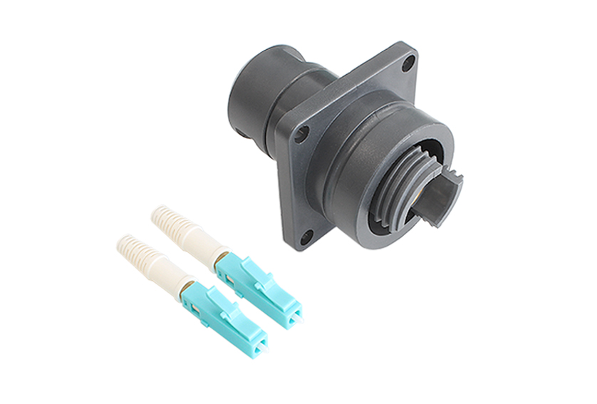 2 Channel Flange Mount to LC Connector Cable Assembly
