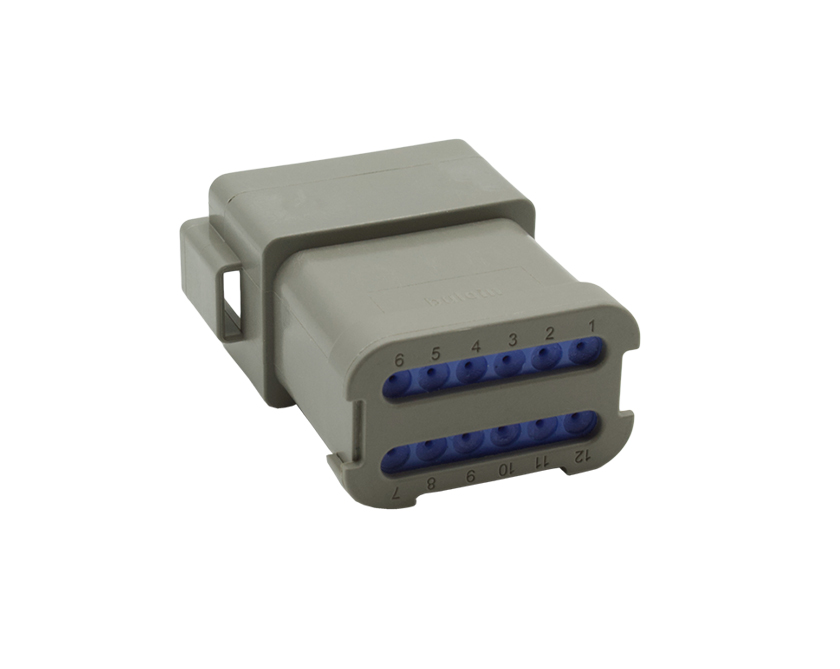 12 Contacts Female Standard Rectangular Grey Connector - PEC